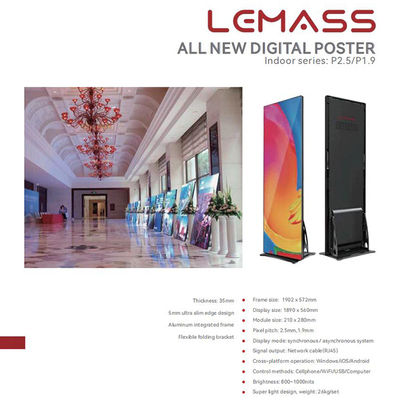 Pantalla comercial interior de la pantalla LED P1.5, cartel elegante del LED teledirigido