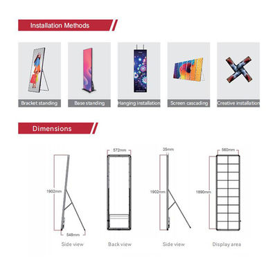 Frecuencia de actualización flexible de la prenda impermeable 2880hz de la exhibición del cartel de HD Digitaces P1.9 LED